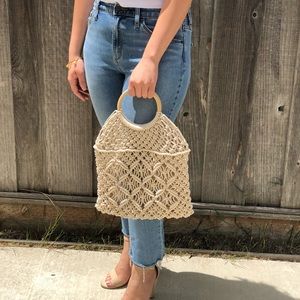 Retro Straw Tote Bag